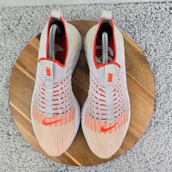 Nike React Phantom Run Flyknit 2 Vast Grey Orange Laceless Running Shoe Women 10 - Picture 5 of 13